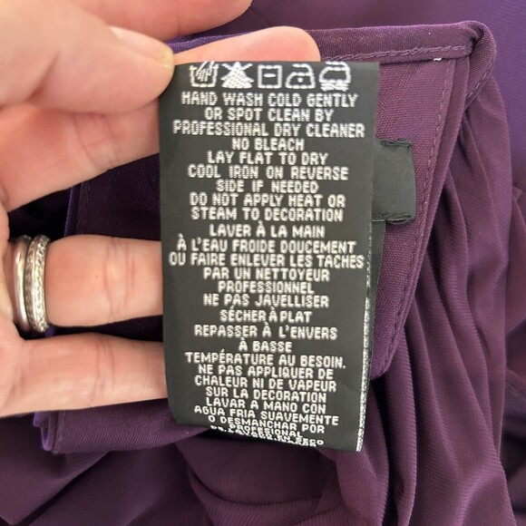 R&M Richards Halter Sleeveless Long Gown Beaded Waist Purple Eggplant Size 4 - Picture 9 of 10